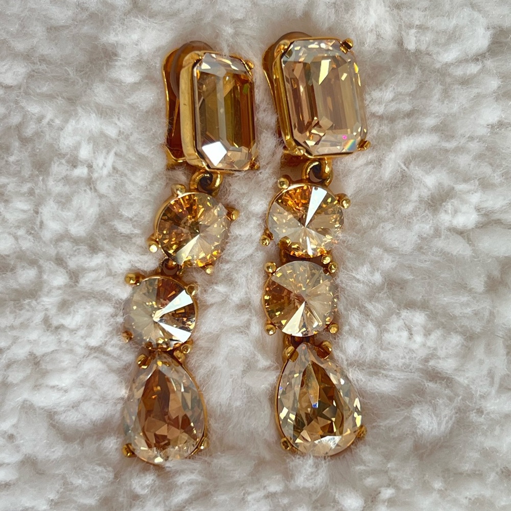 Oscar de la Renta Crystal Drop Earrings